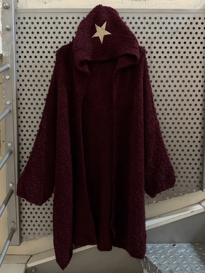 MAXI GILET ETOILE CAPUCHE BORDEAUX APRIL VINTAGE