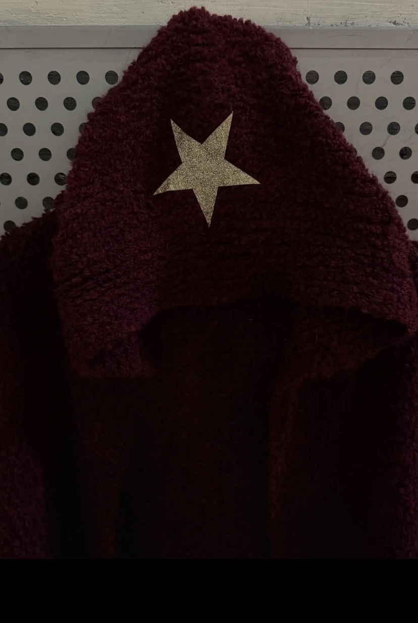 MAXI GILET ETOILE CAPUCHE BORDEAUX APRIL VINTAGE 1