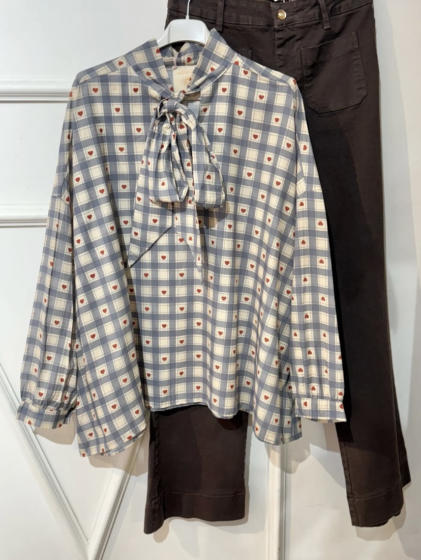 Chemisier Vintage à Carreaux CRISIS - Taille 38, Bleu, Occasion Très Bon état