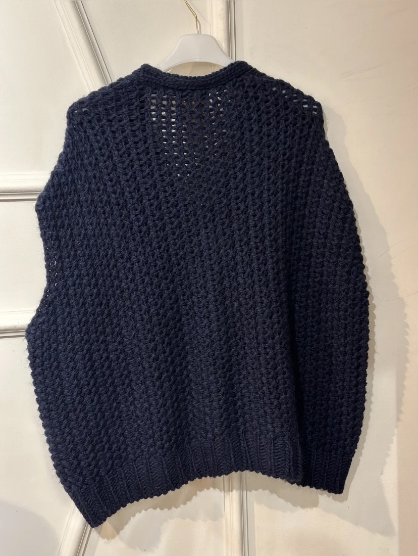 GILET CROCHET BOUTONS MARINE APRIL VINTAGE 1