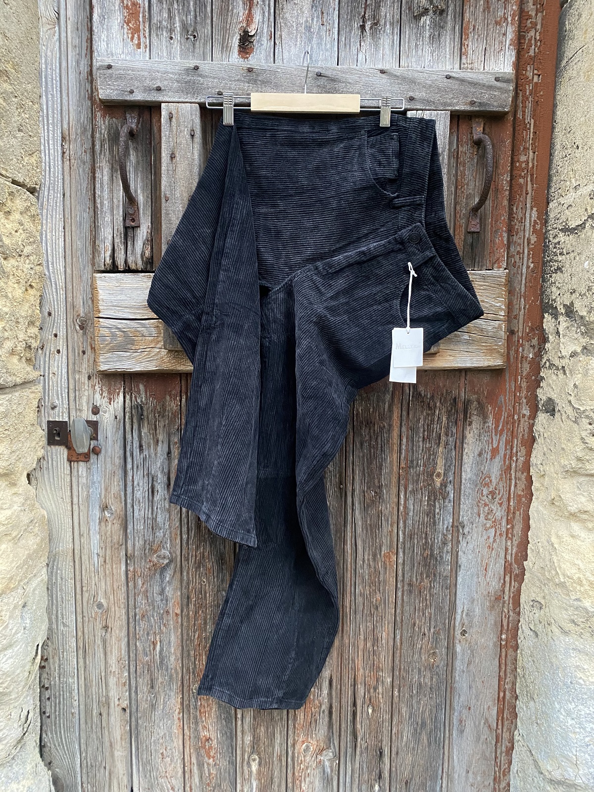 PANTALON VELOURS 7370 NOIR MELLY AND CO 2