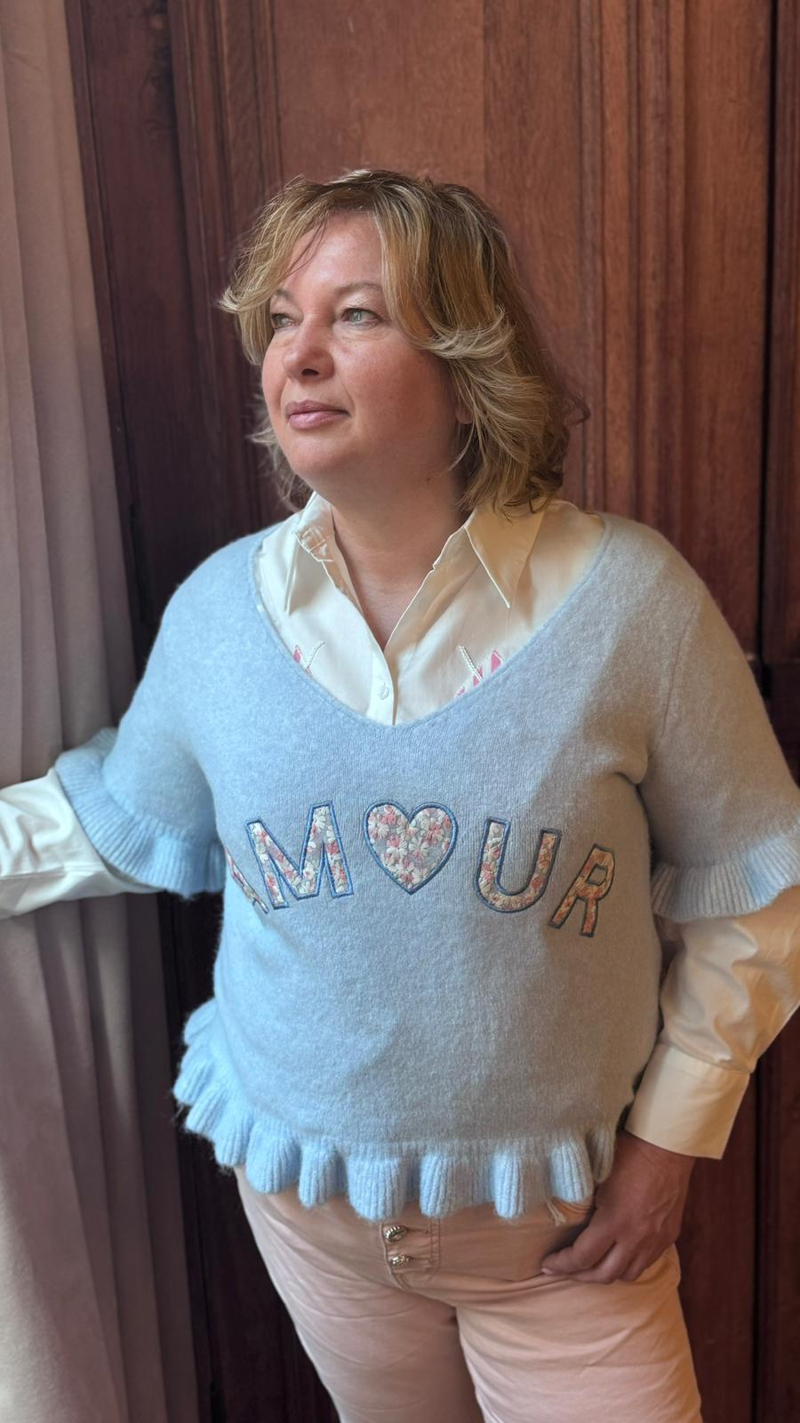 Pull AMOUR bleu 2