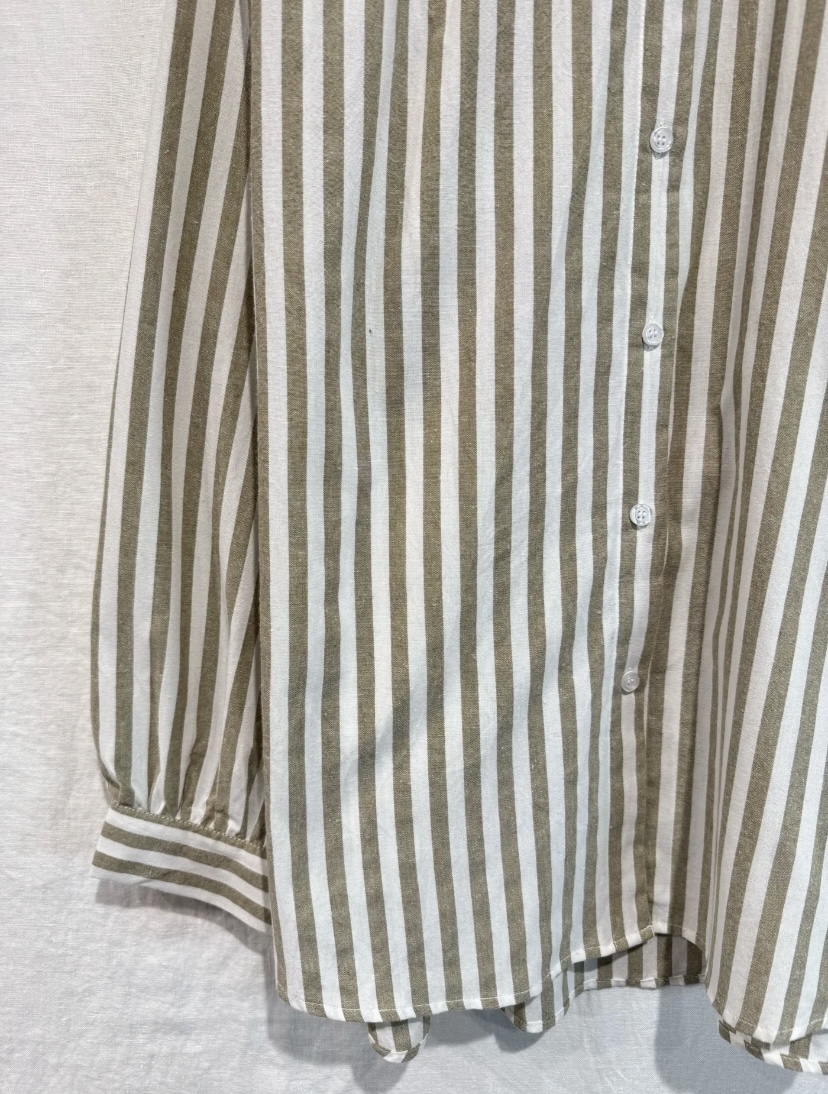 Chemise Elegance Raye kaki et blanc In April 1986 3