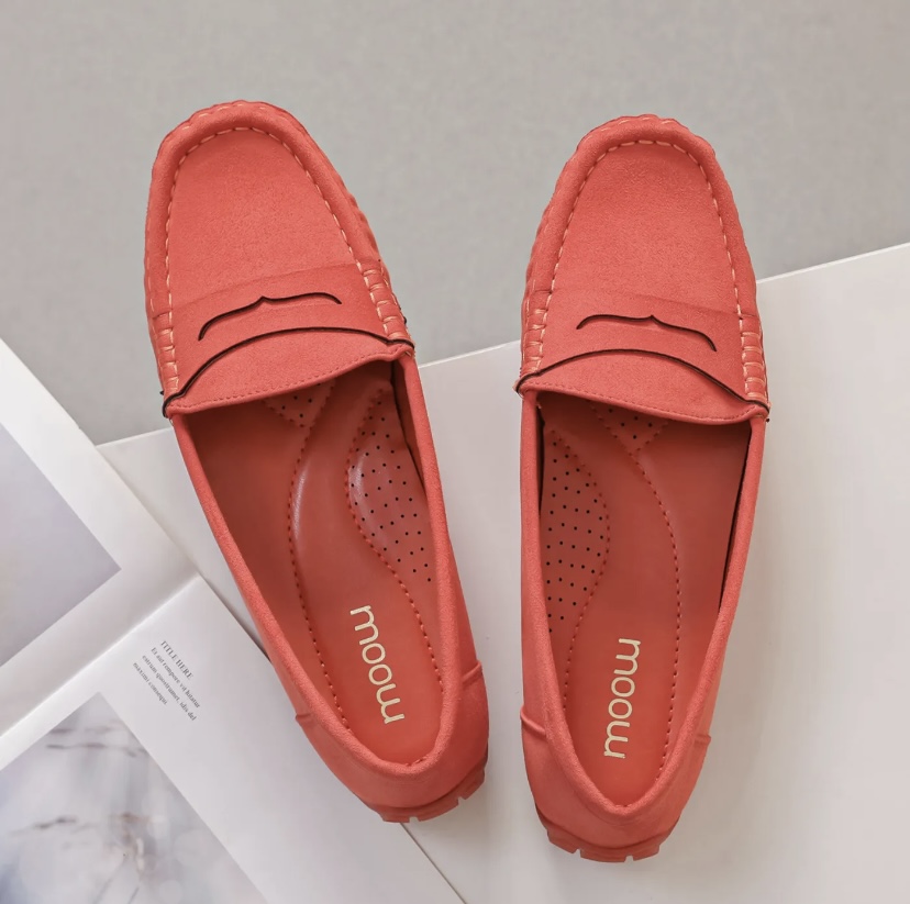 MOCASSINS CONFORT FEMME ORANGE MOOW