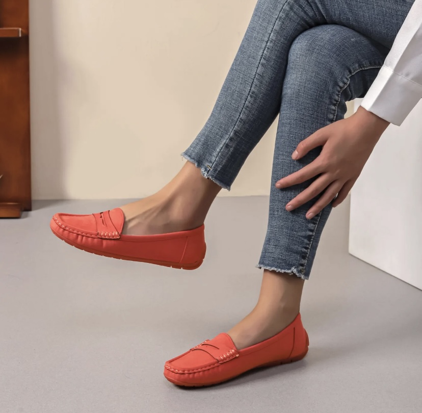 MOCASSINS CONFORT FEMME ORANGE MOOW 4
