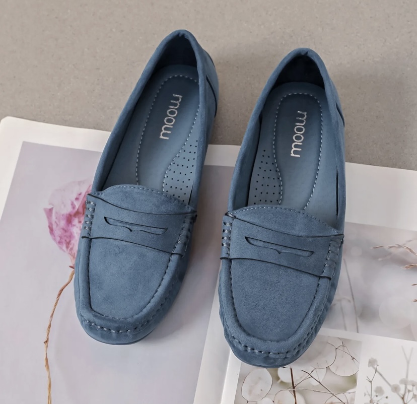 MOCASSINS CONFORT FEMME BLEU MOOW 3