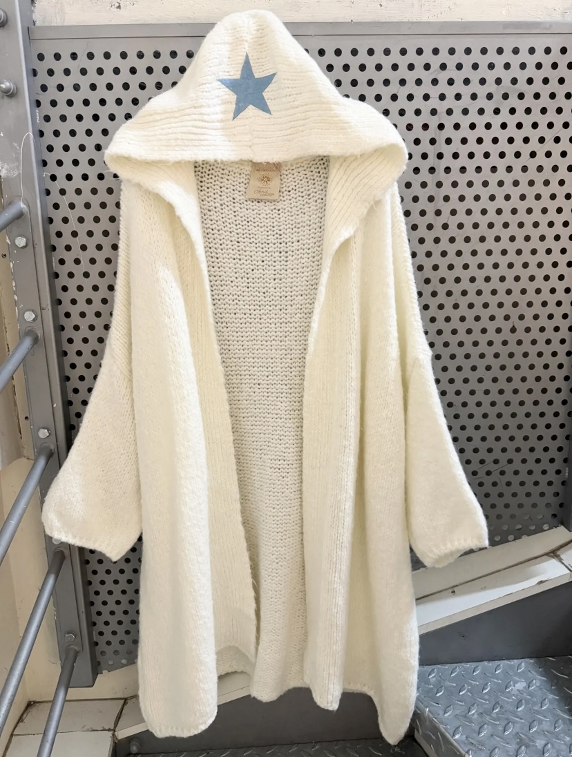 MAXI GILET ETOILE ECRU APRIL VINTAGE