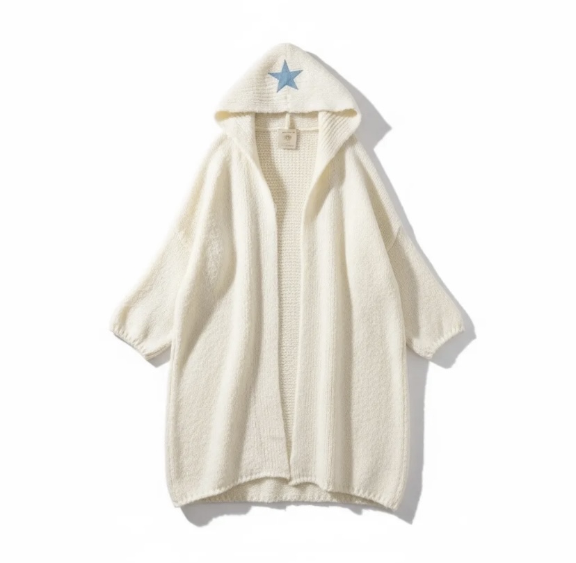 MAXI GILET ETOILE ECRU APRIL VINTAGE 3
