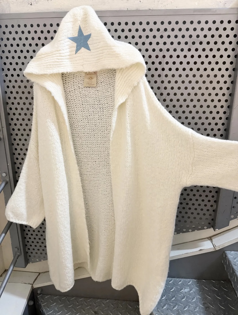 MAXI GILET ETOILE ECRU APRIL VINTAGE 1