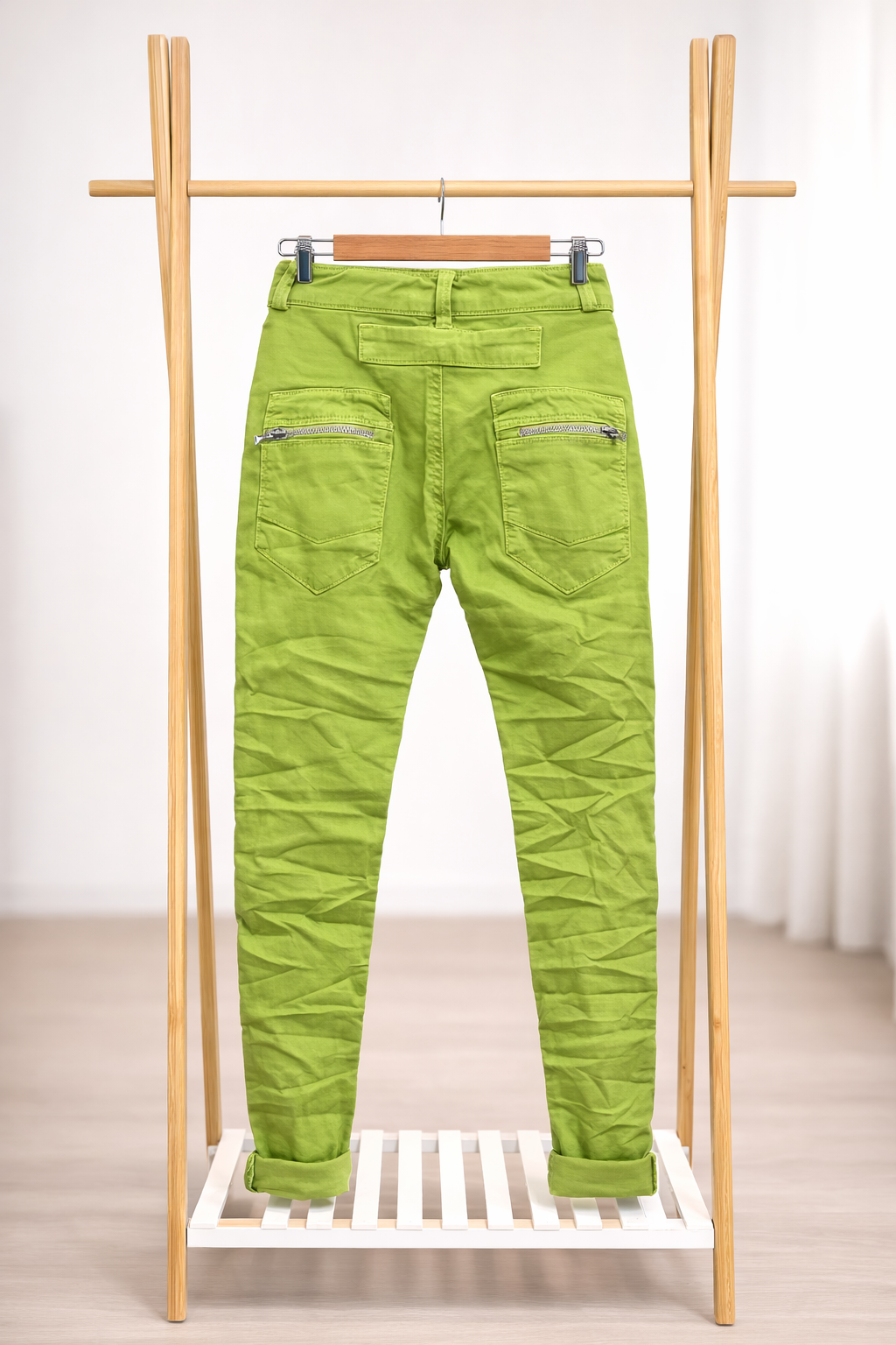 PANTALON 8123 BOUTONS ET ZIP MELLY AND CO VERT POMME 3