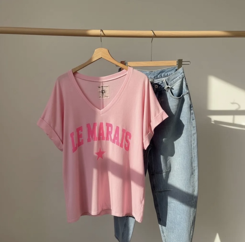 T-SHIRT LE MARAIS APRIL VINTAGE ROSE 1