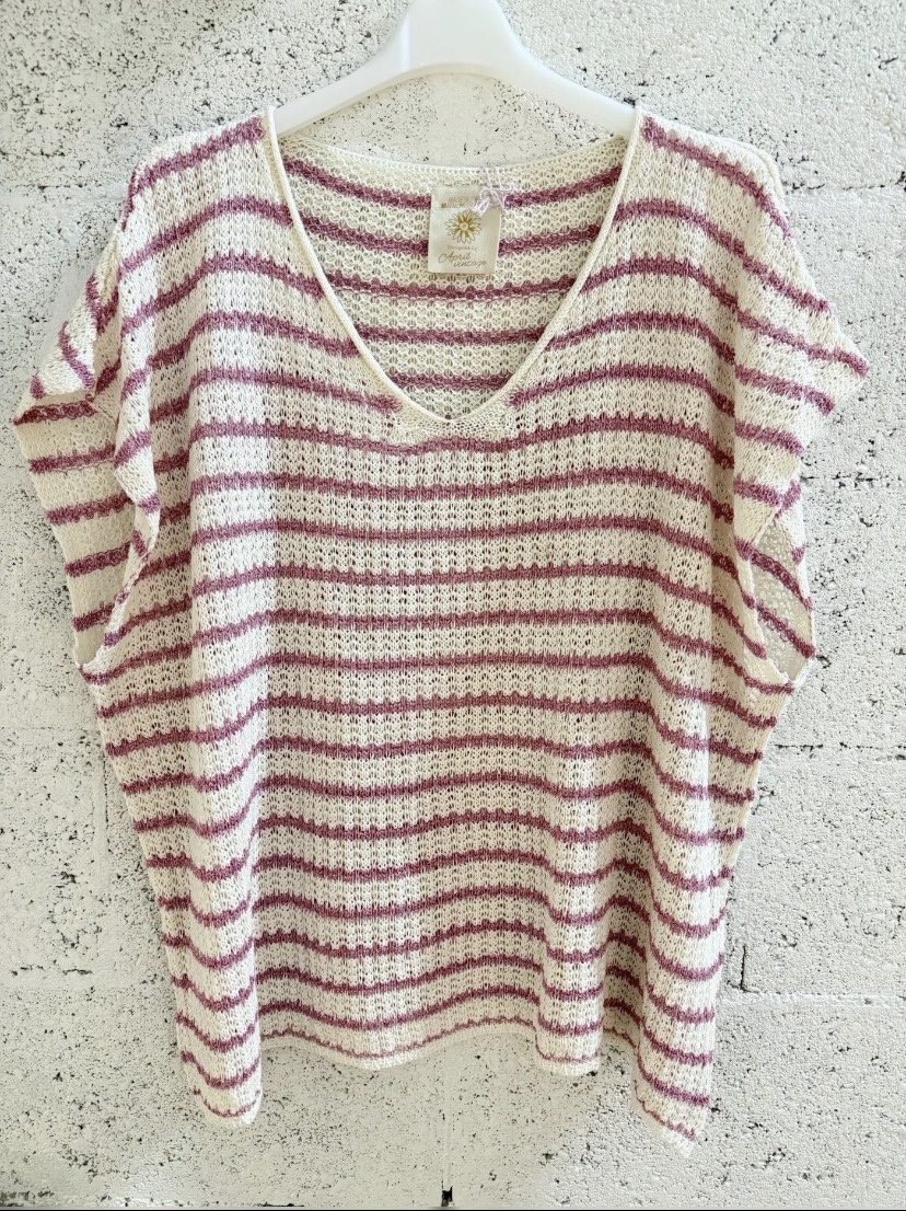 HAUT MAILLE RAYE ROSE LUREX APRIL VINTAGE