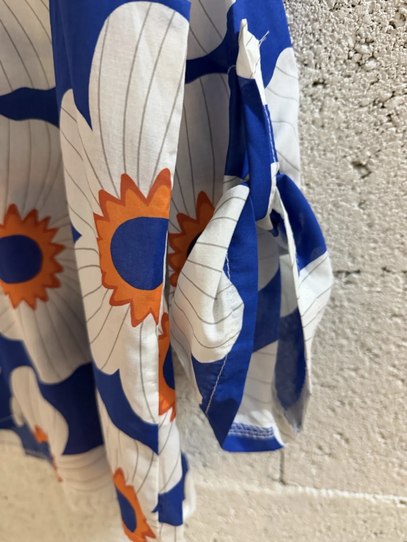 CHEMISE GROSSE FLEURS BLEU ROI 4