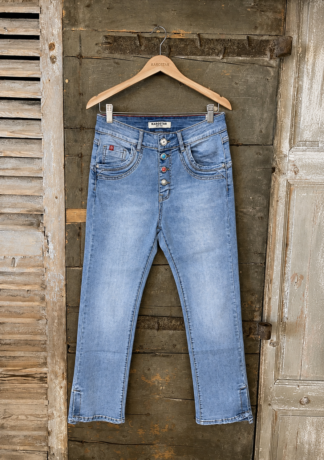 JEAN 2515 BOUTONS BIJOUX - KAROSTAR