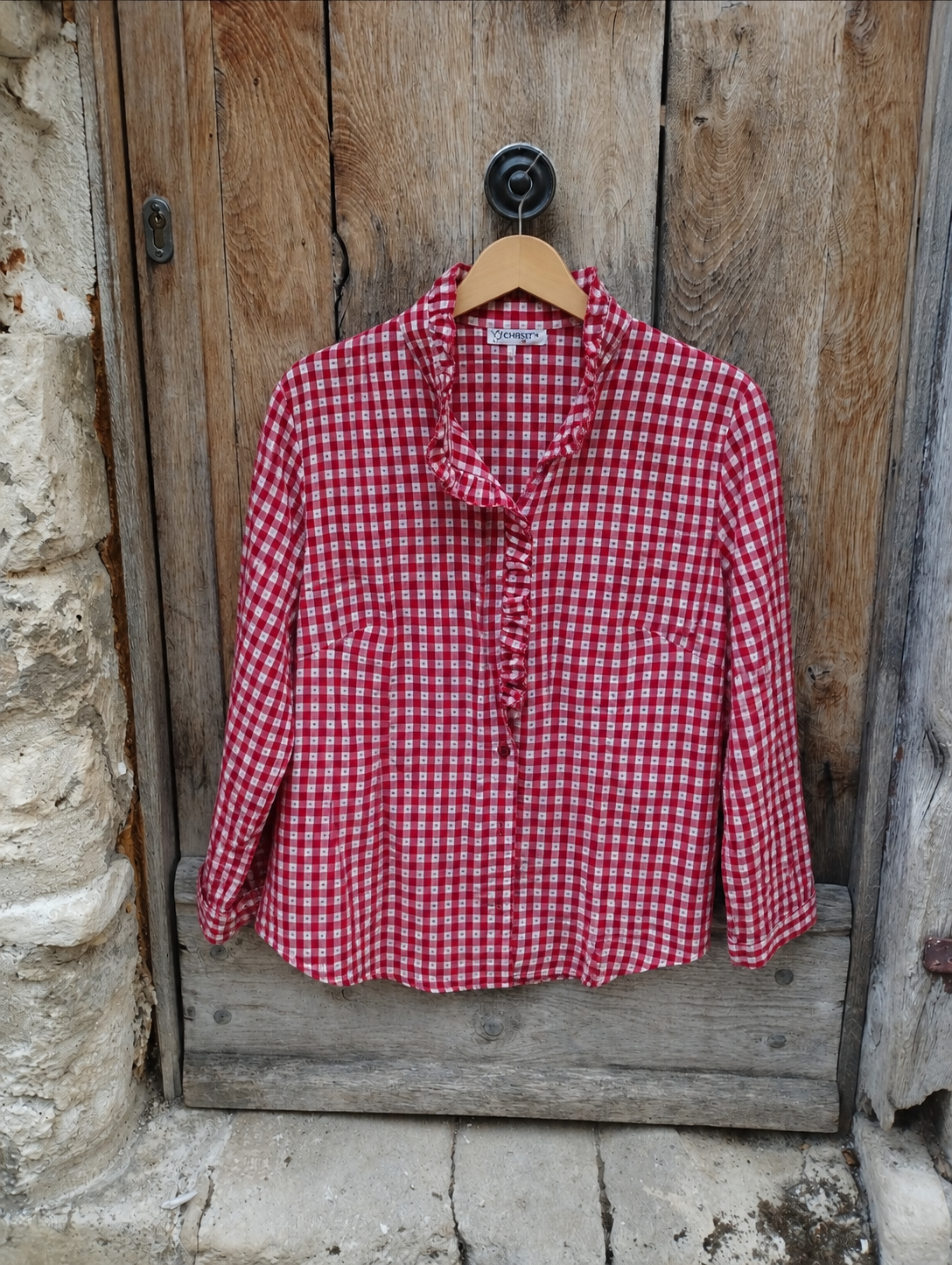 CHEMISE VICHY ROUGE ET BLANC GRANDE TAILLE
