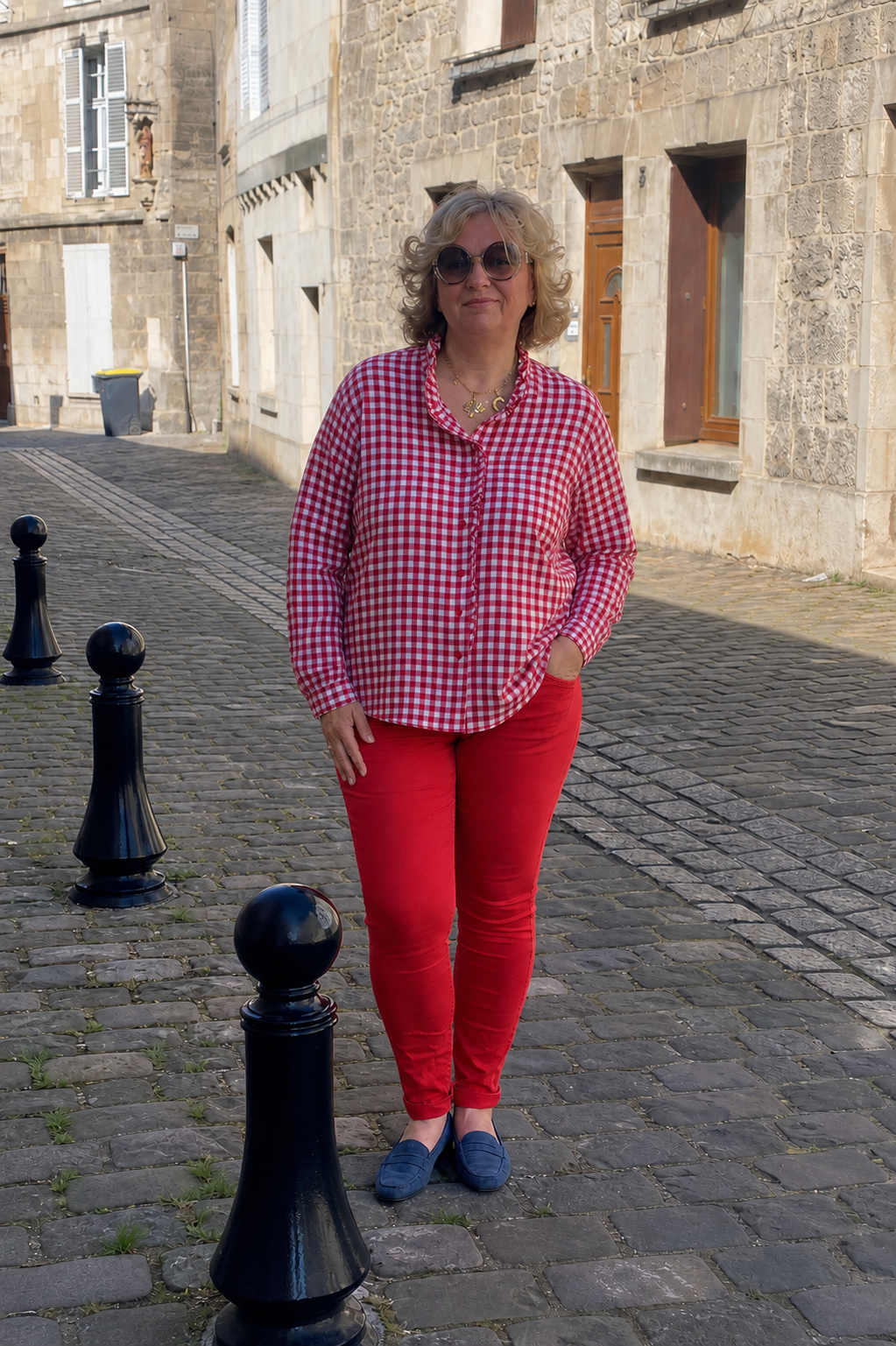 CHEMISE VICHY ROUGE ET BLANC GRANDE TAILLE 1