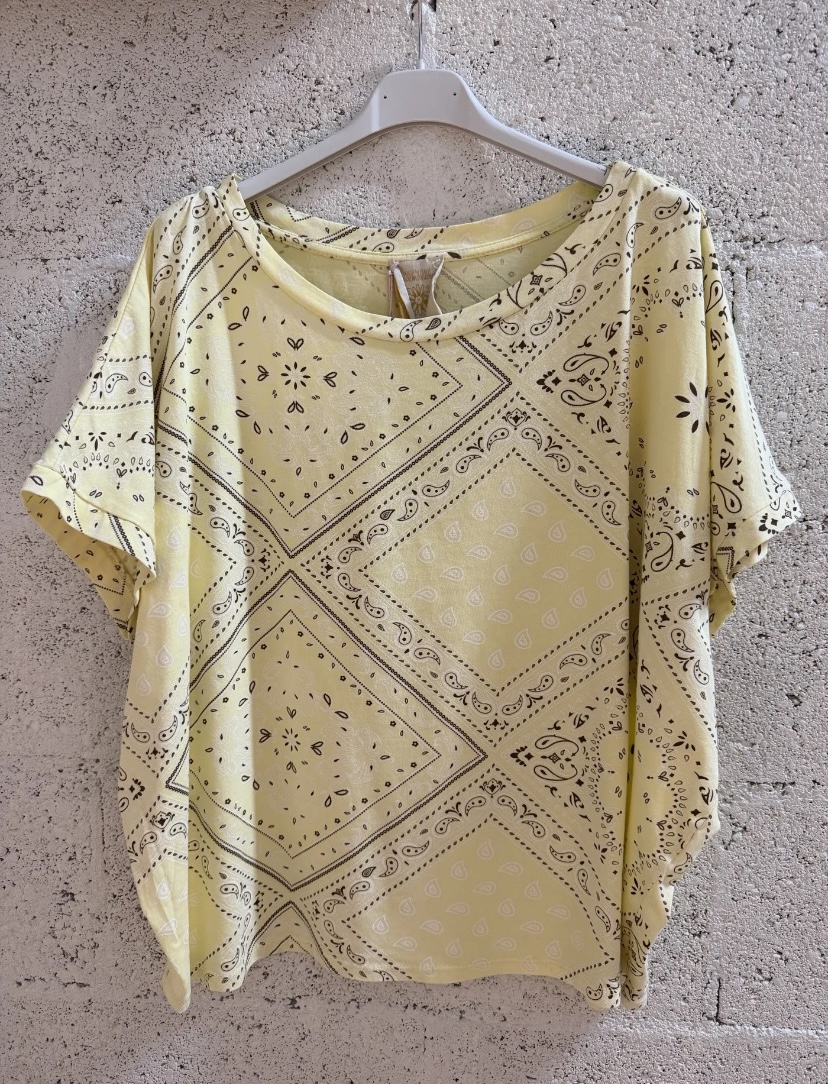 T-SHIRT BANDANA JAUNE ET CHOCO APRIL VINTAGE 1