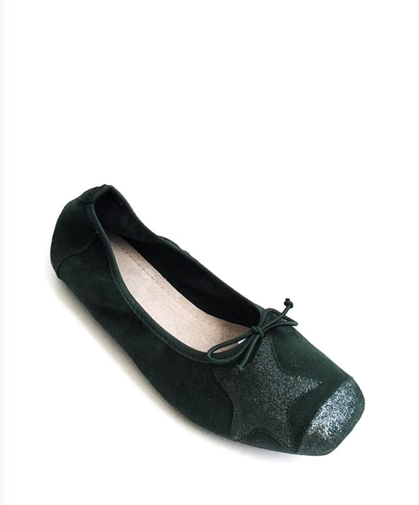 BALLERINES SOUPLES AVEC ETOILE VERT 1