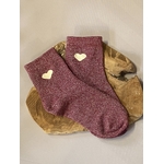 CHAUSSETTES FIL ARGENTE COEUR BORDEAUX 2