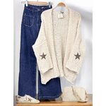 GILET DOUBLE STARS COUDE ECRU APRIL VINTAGE