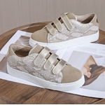 BASKETS VANESSA A SCRATCH TAUPE ET OR - MOOW 1
