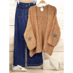 MAXI GILET DOUDOU ETOILE CAMEL APRIL VINTAGE