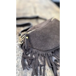 SAC BANANE FRANGES CUIR CHOCOLAT 3