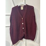 GILET CROCHET BOUTONS BORDEAUX APRIL VINTAGE