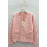 Gilet poches coeurs rose 5