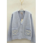 Gilet poches coeurs bleu 3