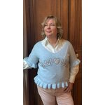 Pull AMOUR bleu 1
