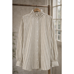 Chemise Elegance Raye kaki et blanc In April 1986