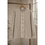 Chemise Elegance Vichy kaki et blanc In April 1986 2