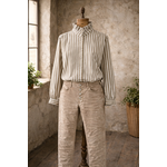 Chemise rayé in april et pantalon karostar beige
