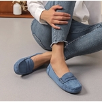 MOCASSINS CONFORT FEMME BLEU MOOW