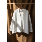SWEAT T-SHIRT ETOILE DENTELLE BLANC APRIL VINTAGE