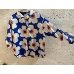 CHEMISE GROSSE FLEURS BLEU ROI 3