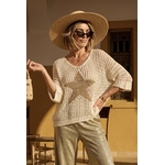 PULL CROCHET ETOILE DOREE LUREX APRIL VINTAGE