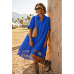 Robe chemise bleu roi april vintage
