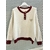 PULL COEUR ECRU ET BORDEAUX APRIL VINTAGE