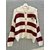 PULL GILET RAYE COEURS ECRU ET BORDEAUX APRIL VINTAGE