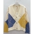 Gilet JACQUARD bleu et moutarde