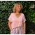 T-SHIRT VISCOSE COL LUREX ROSE