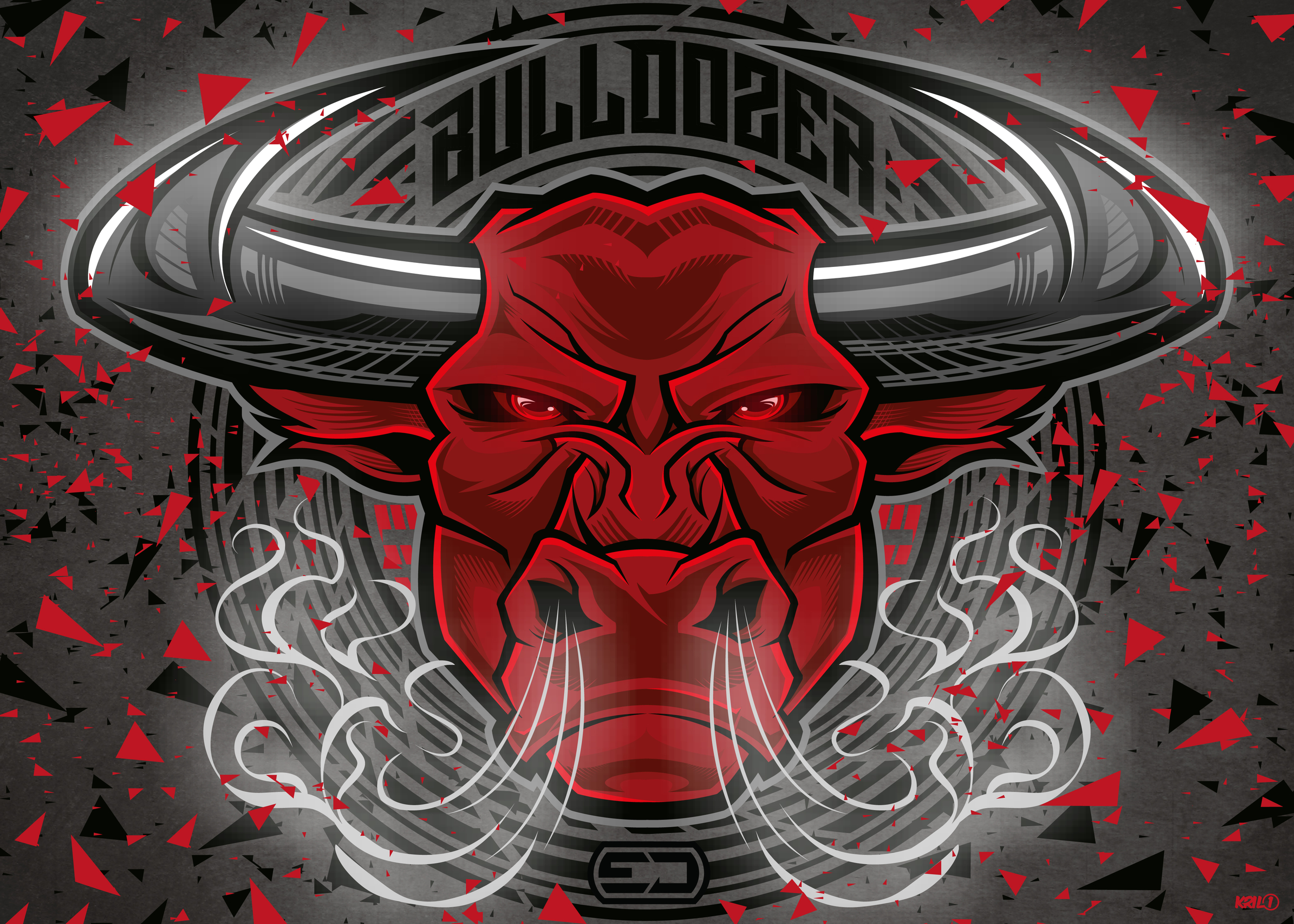 bulldozer red oneout