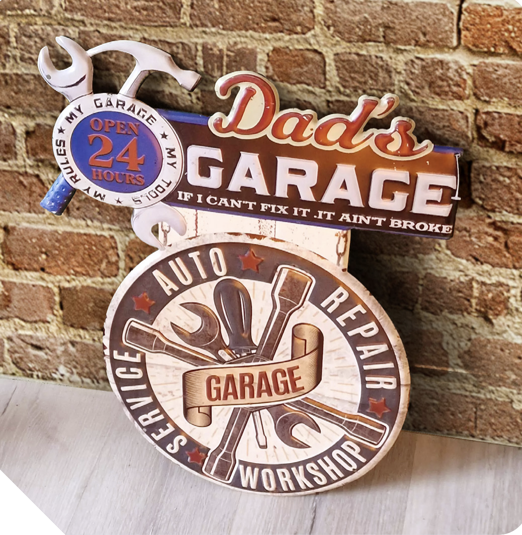 Plaque En Métal Métallique Poster Mural Tin Sign 40x30 Cm Garage Liques