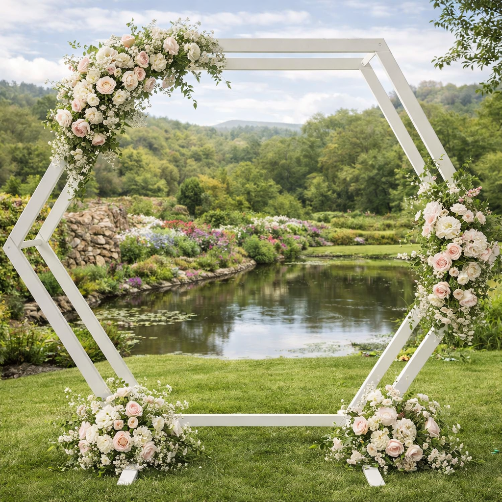 Arche double hexagone blanche