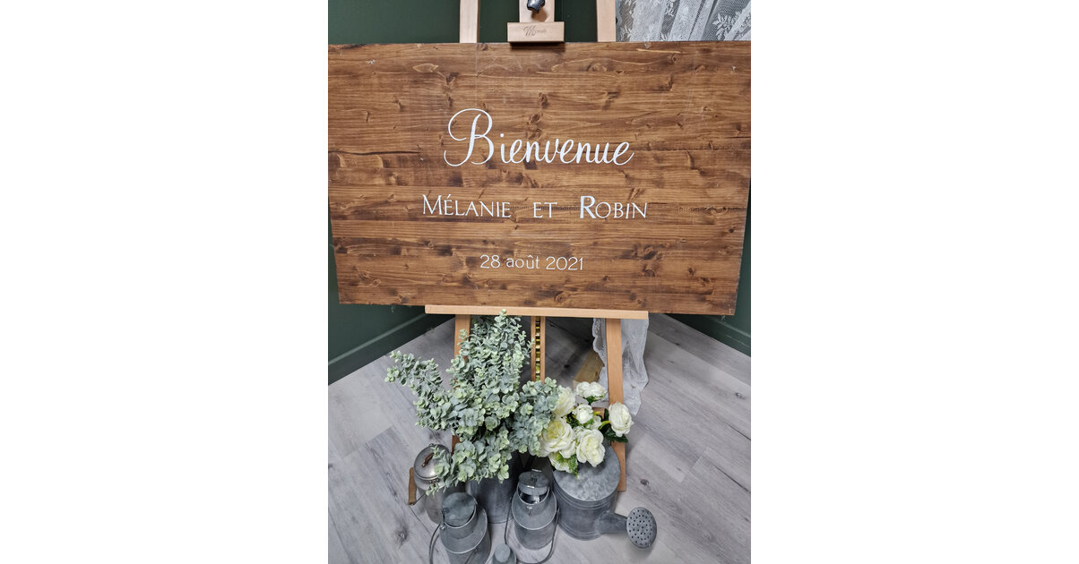 Panneau Bois Rustique Personnalisé - Plaque Bienvenue Chambre Ou Jardin - Décoration Extérieure