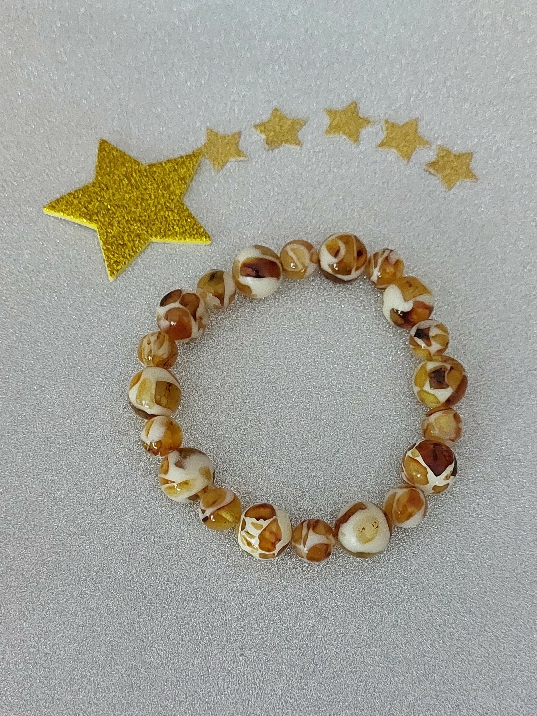 BRACELET JONC MANCHETTE Bakélite Cataline Beige Marbré Ambre Art Déco 1930 1940 EUR 45,00