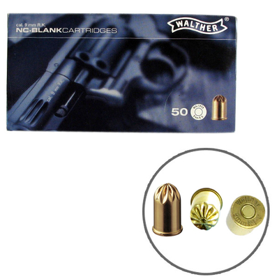 Boîte de 50 cartouches à blanc 9 mm WALTHER