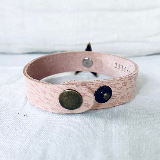 bracelet ZOE en cuir rose